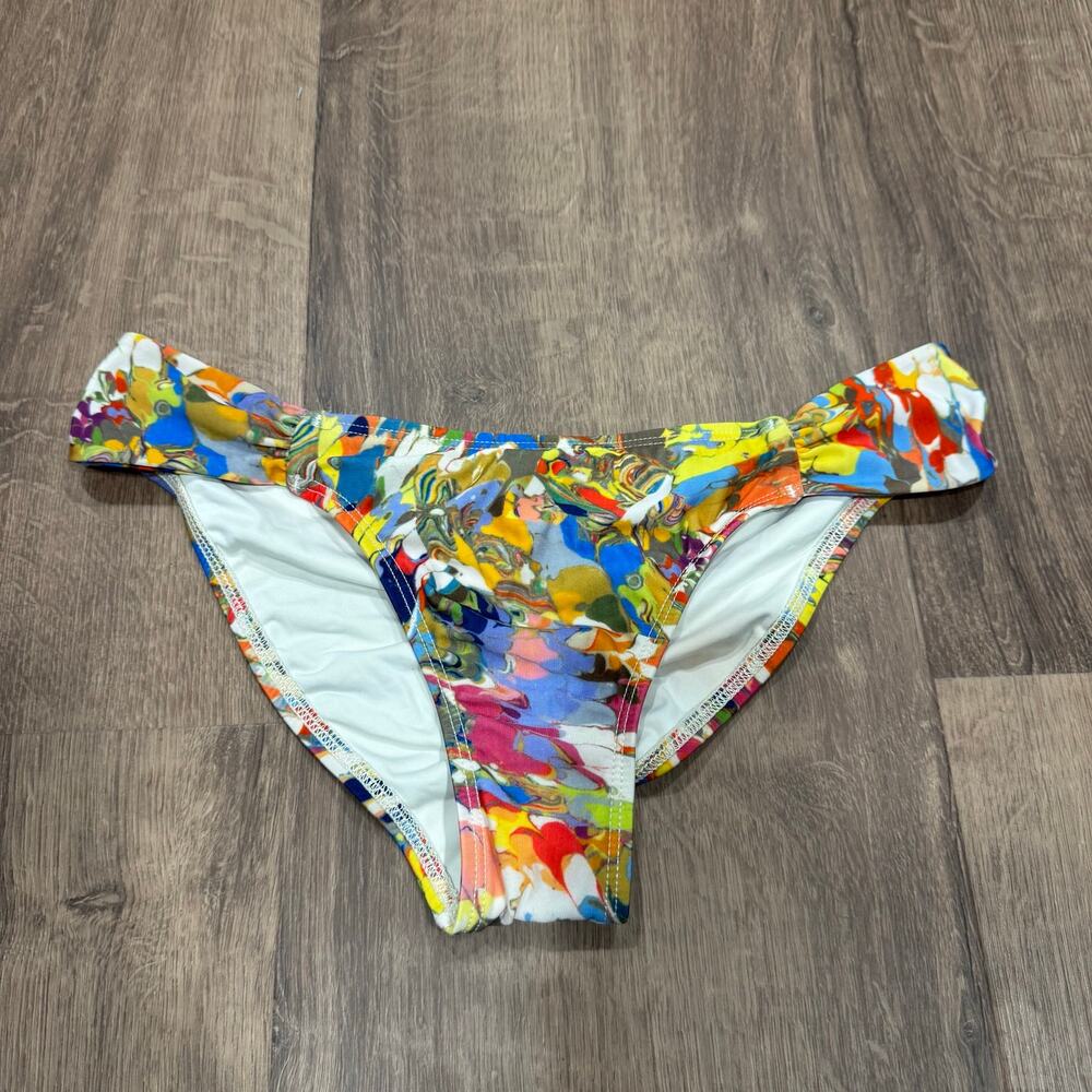 L*Space Womens Bikini Hipster Bottom Swim Suit Scrunch Butt Colorful Small